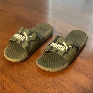 Puma Dark green Camouflage Slide Sandals